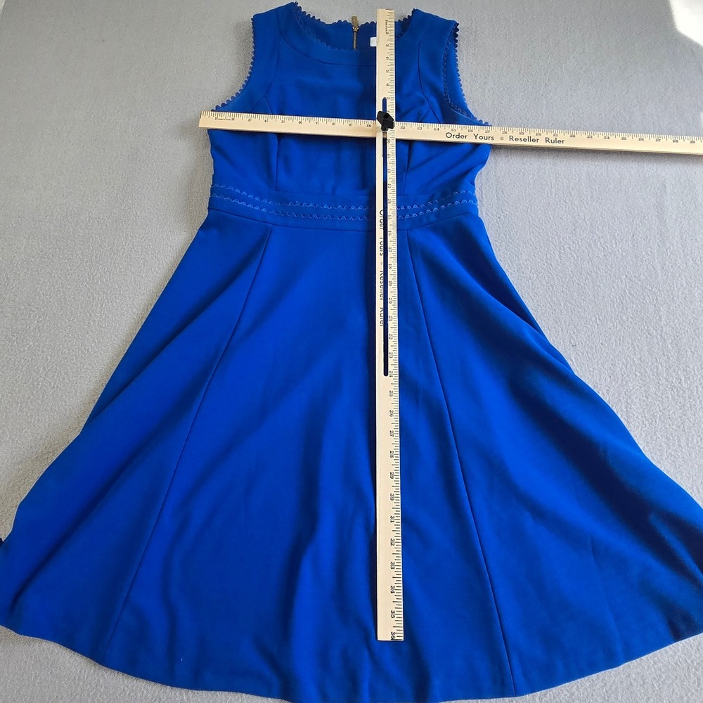 Calvin Klein Fit & Flare Dress Womens 8 Royal Blue Scalloped Trim CD9C19D6 - Picture 7 of 8